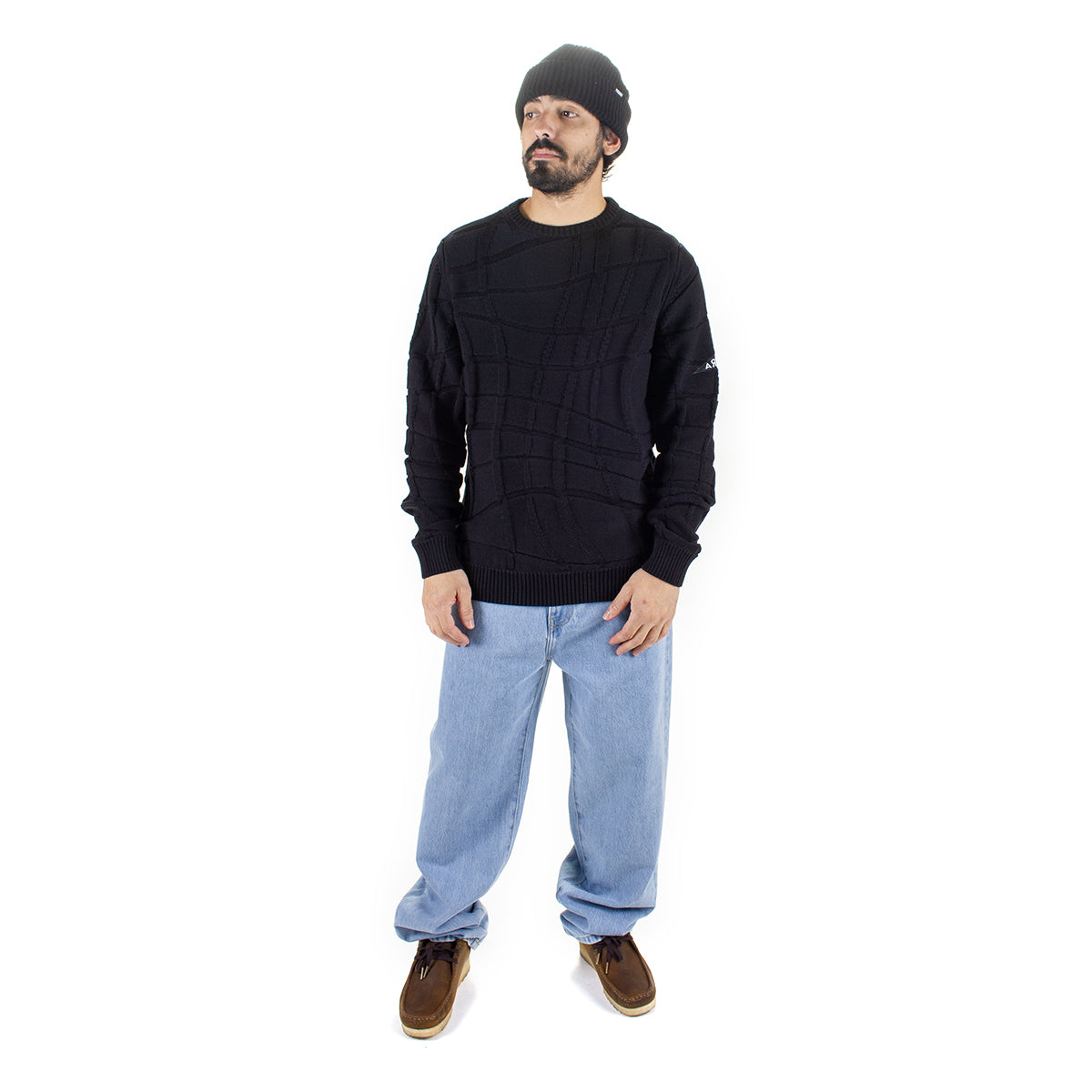 by Parra | Your Boring Abstract Village Knitted Pullover
Color : Black