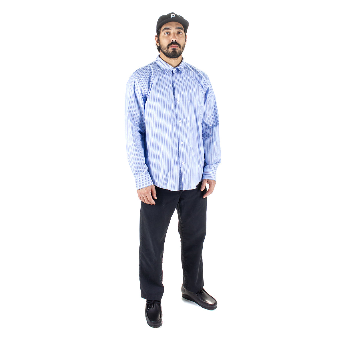 Pop Trading Company | Striped Logo Shirt
Color : Blue