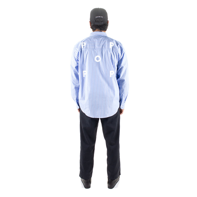 Pop Trading Company | Striped Logo Shirt
Color : Blue