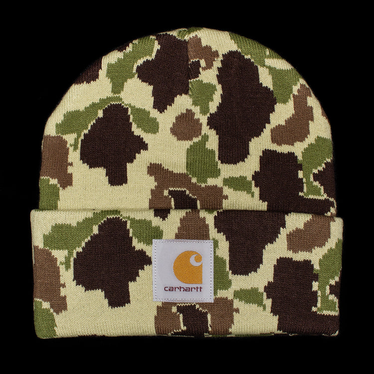 Carhartt WIP - Camo Duck Beanie
Style # I035465-2GV
Color : Camo Duck Jacquard / Green