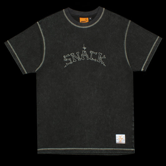 Snack | Bones Embroidered T-Shirt Color : Acid Black