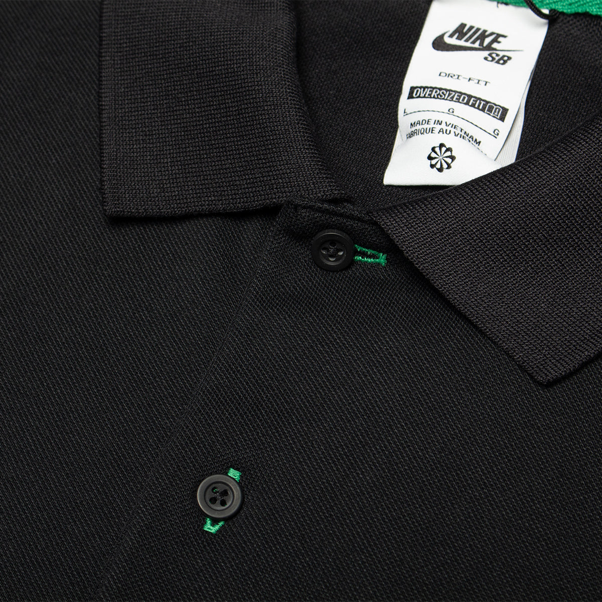 Nike SB - Solid Break AF1 Polo
Style # IV0597-010
Color : Black / Court Green