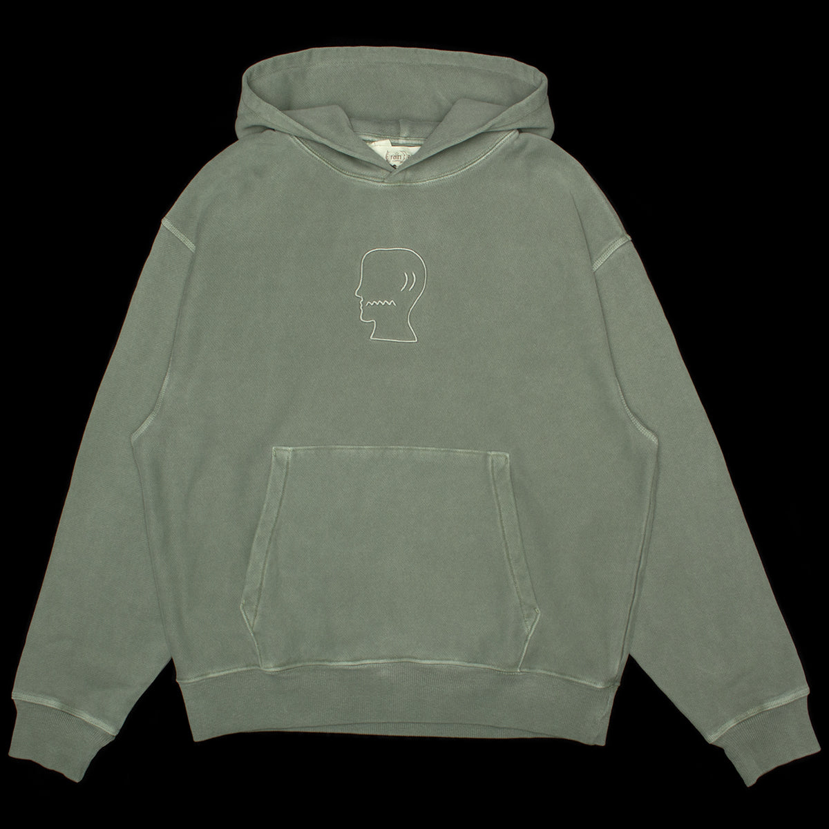 Brain Dead - 3D Embroidered Logohead Garment Dyed Hoodie
Color : Ivy