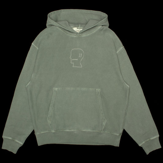 Brain Dead - 3D Embroidered Logohead Garment Dyed Hoodie
Color : Ivy