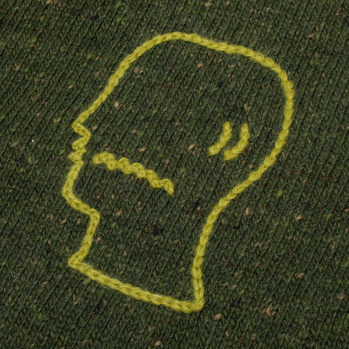 Brain Dead - Logohead Alpaca Crewneck Sweater
Color : Forest Green