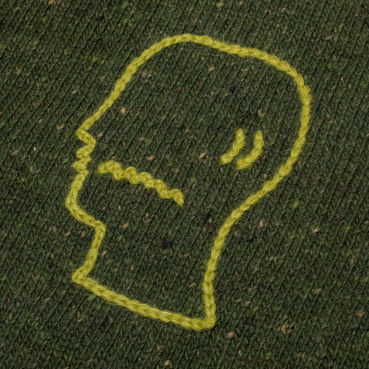 Brain Dead - Logohead Alpaca Crewneck Sweater
Color : Forest Green