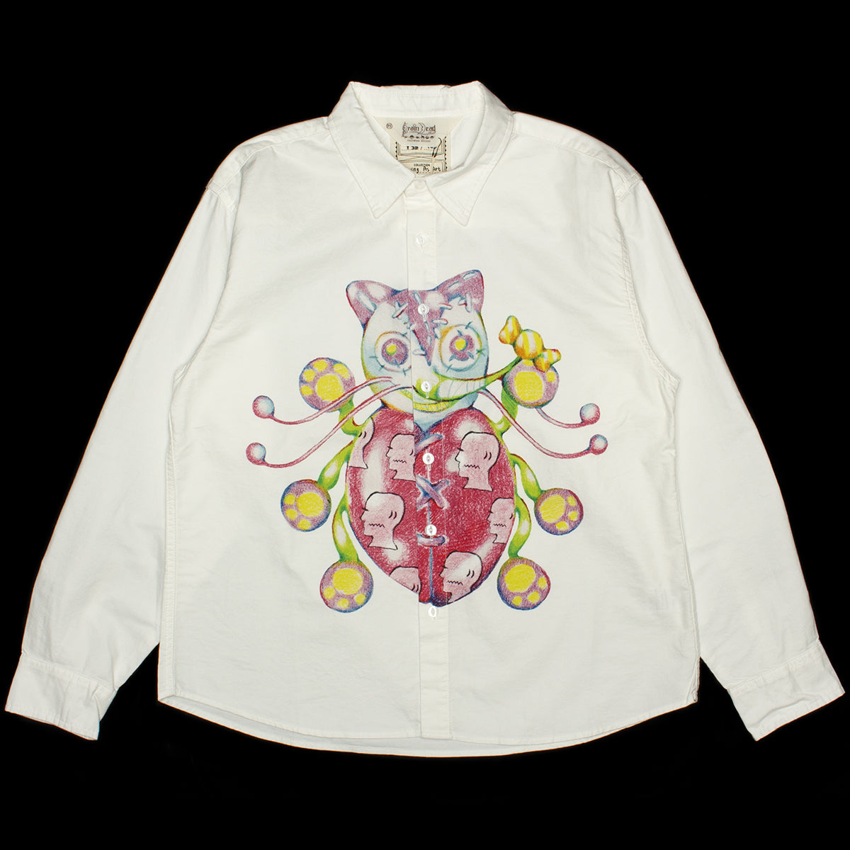 Brain Dead - Gaspar Heart Button-Up Oxford Shirt
Color : White