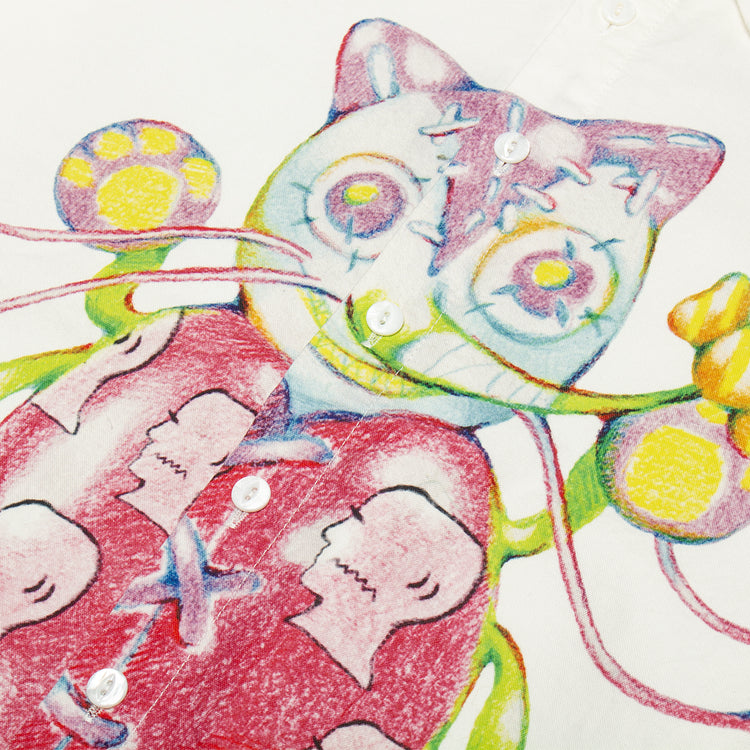 Brain Dead - Gaspar Heart Button-Up Oxford Shirt
Color : White