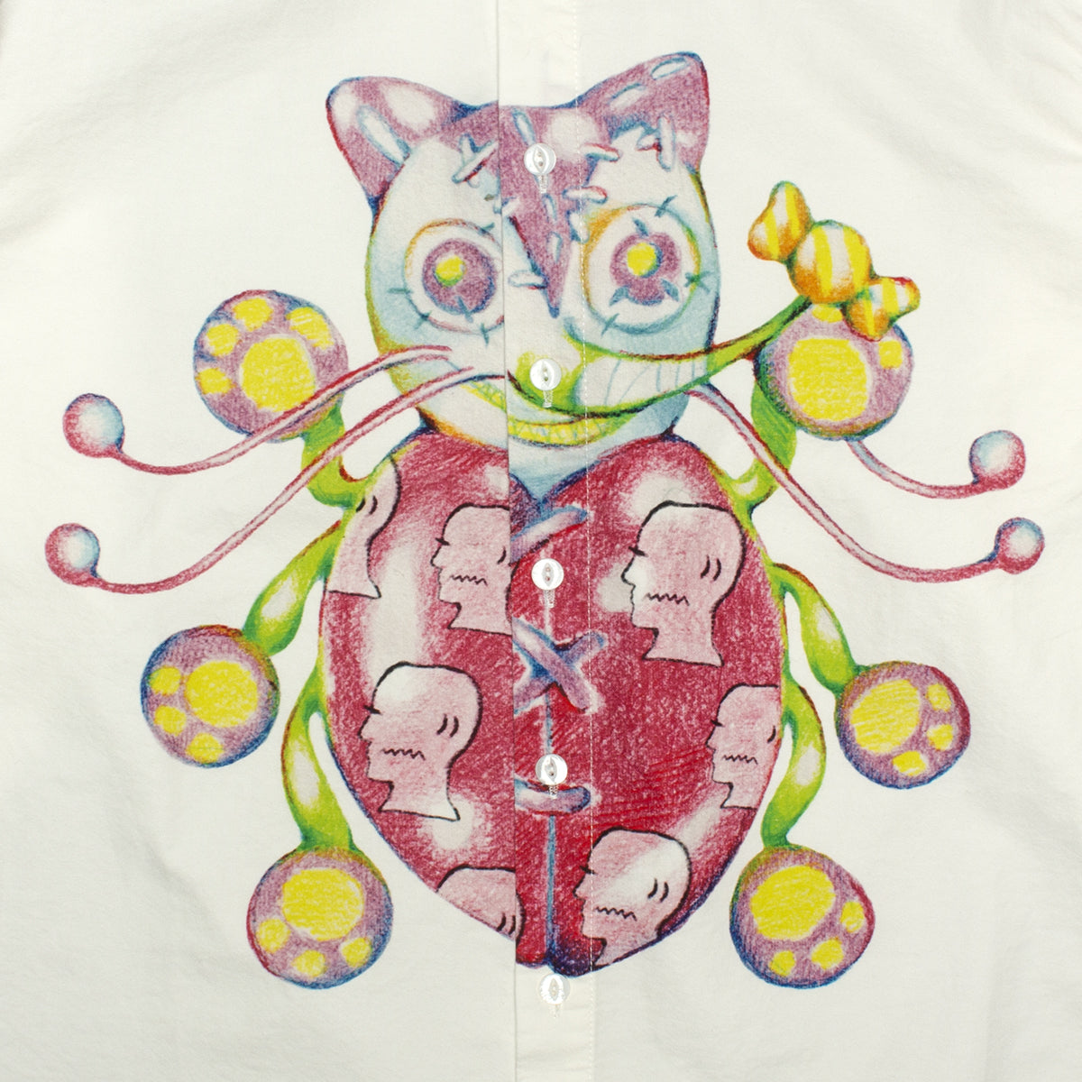 Brain Dead - Gaspar Heart Button-Up Oxford Shirt
Color : White