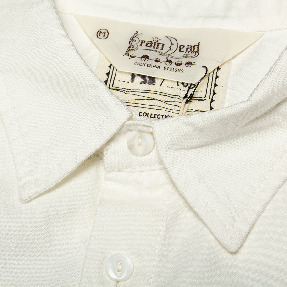 Brain Dead - Gaspar Heart Button-Up Oxford Shirt
Color : White