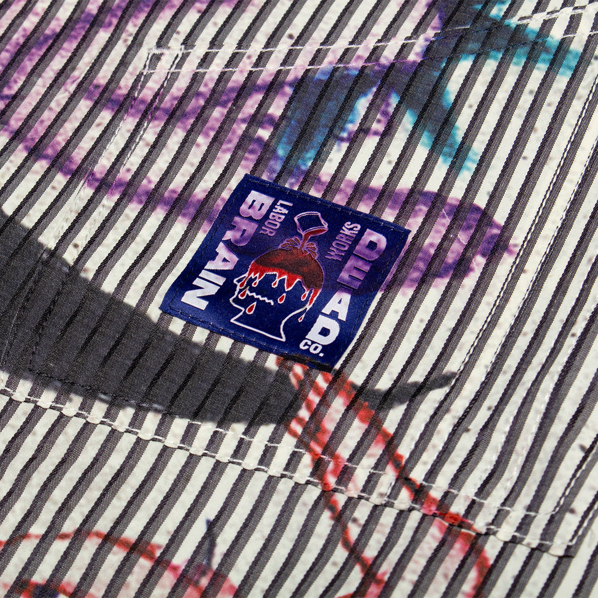 Brain Dead - Angel Striped Half-Zip Work Shirt
Color : Natural