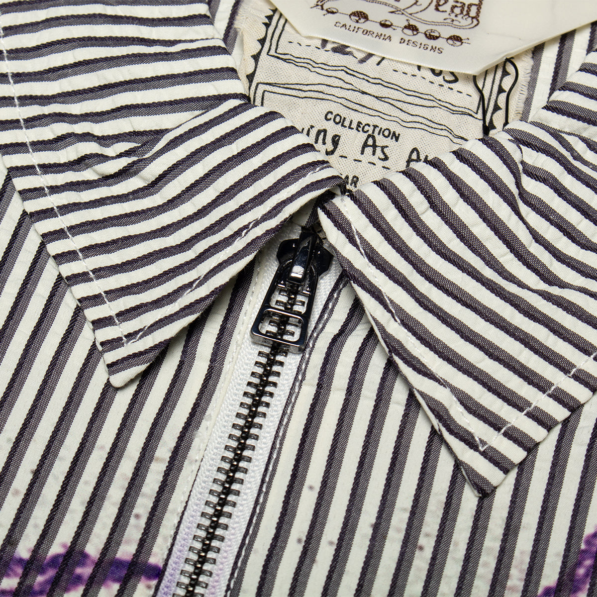 Brain Dead - Angel Striped Half-Zip Work Shirt
Color : Natural