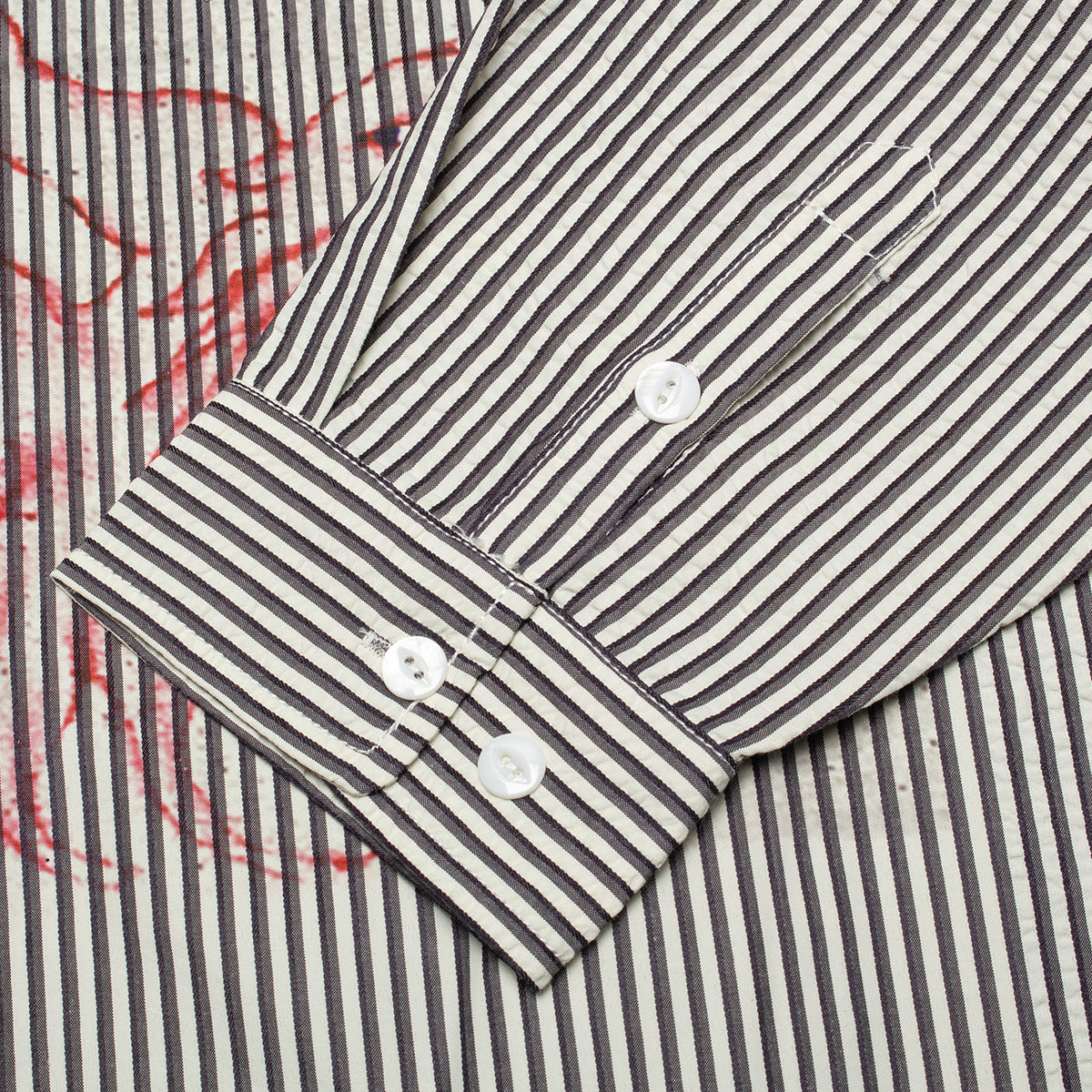 Brain Dead - Angel Striped Half-Zip Work Shirt
Color : Natural