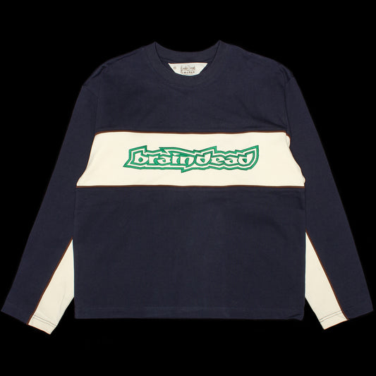 Brain Dead - Heavyweight Paneled L/S Shirt
Color : Navy