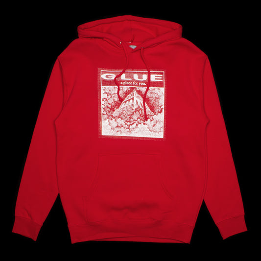 Glue | A Place Hoodie Color : Red