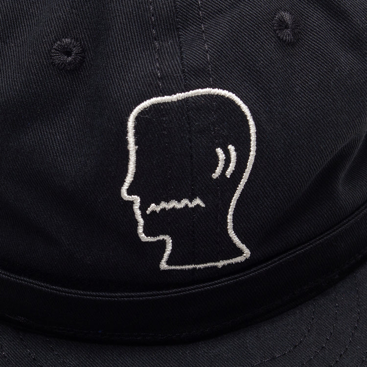 Brain Dead - Extended Strap 6 Panel Logohead Hat
Color : Black