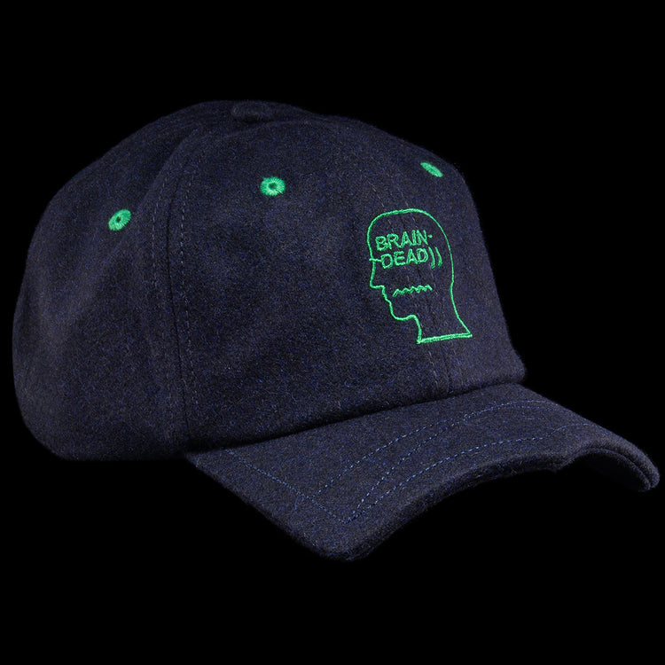 Brain Dead - Batwing Logohead Flannel Hat
Color : Navy