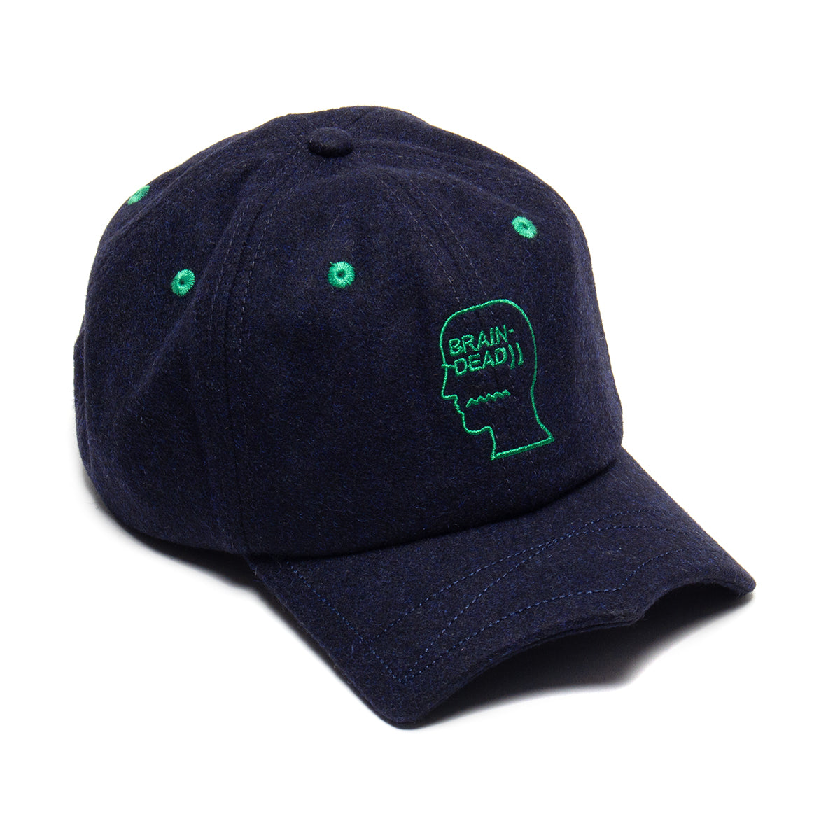 Brain Dead - Batwing Logohead Flannel Hat
Color : Navy