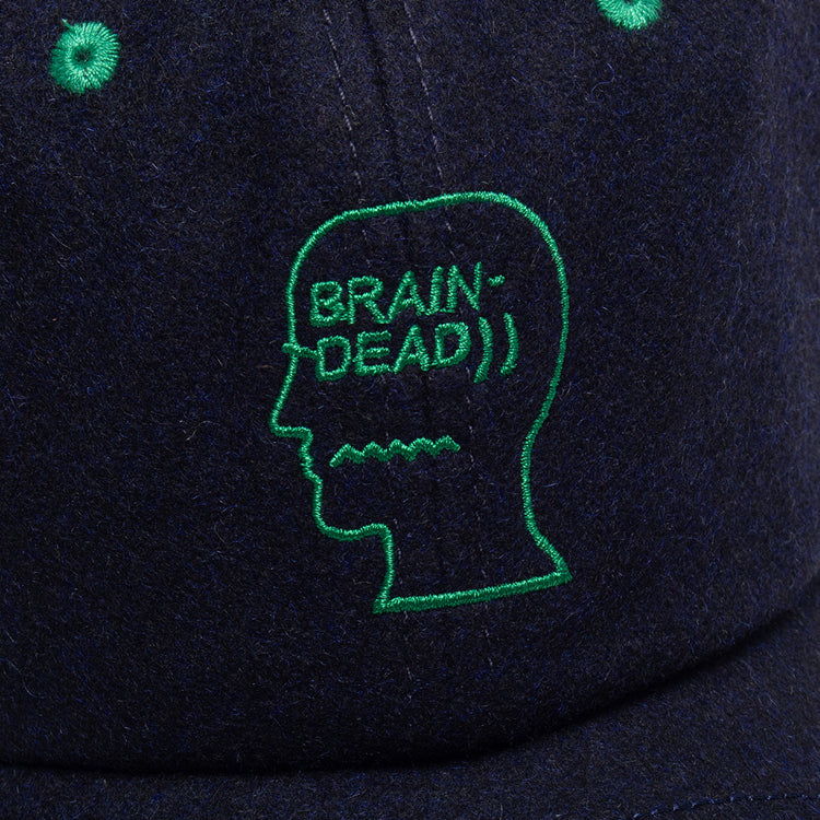 Brain Dead - Batwing Logohead Flannel Hat
Color : Navy