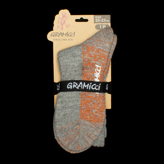 Gramicci | Wool Mix Full Pile Socks Style # SX-M29 Color : Light Grey / Rust
