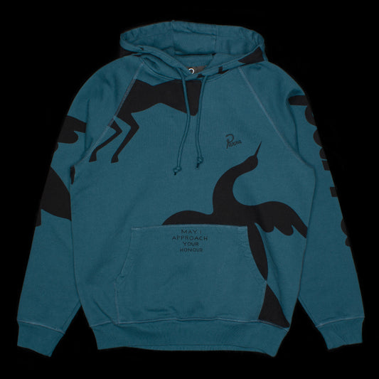 by Parra | Clipped Wings Hooded Sweatshirt Color : Deep Sea Green