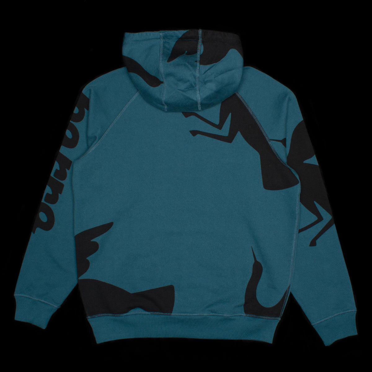 by Parra | Clipped Wings Hooded Sweatshirt Color : Deep Sea Green