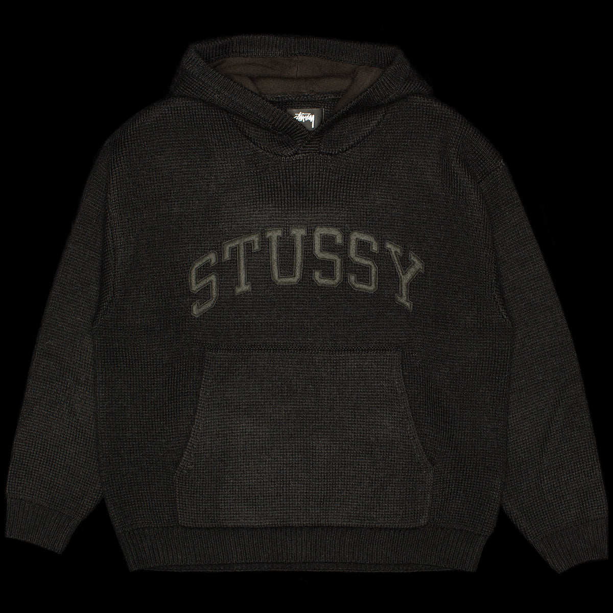 Stussy | Felt Patch Knit Hoodie
Style # 117240
Color : Black