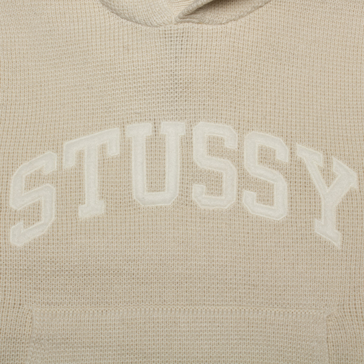 Stussy | Felt Patch Knit Hoodie
Style # 117240
Color : Natural