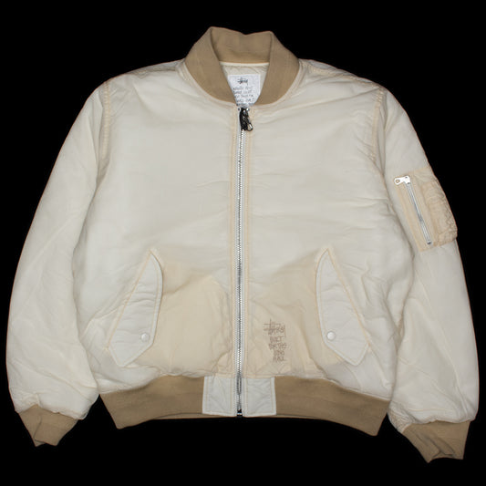 Stussy | Quilted Waxed Bomber
Style # 115803
Color : Cream