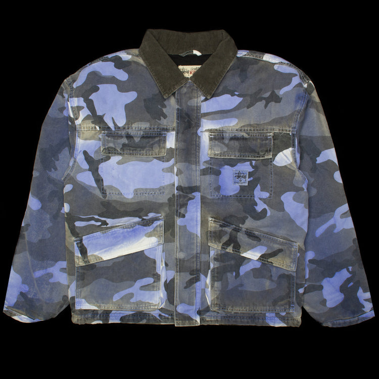 Stussy | Spray Dye Canvas Shop Jacket Style # 115727 Color : Blue Camo