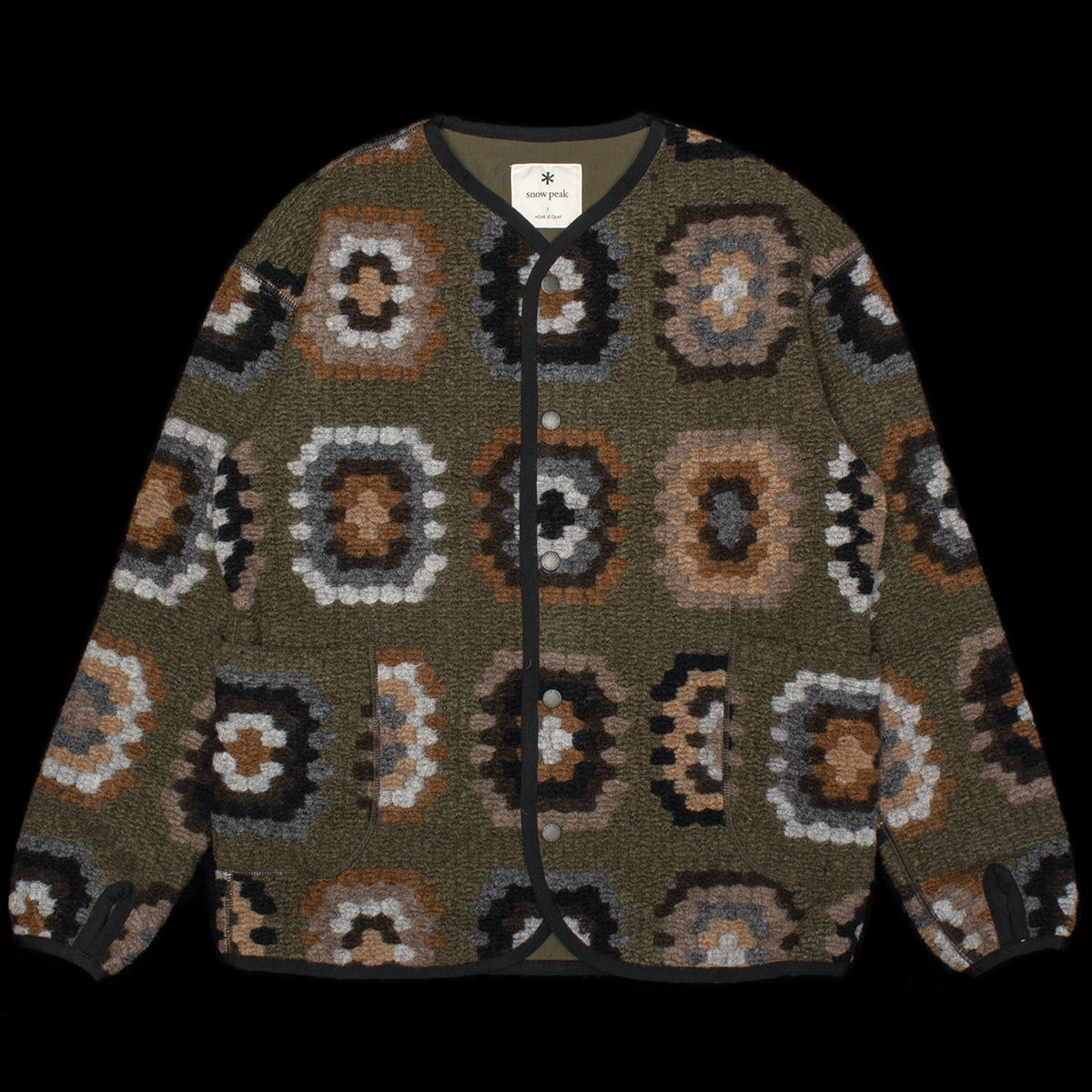 Snow Peak - Women's Wool Jacquard Cardigan
Color : Olive