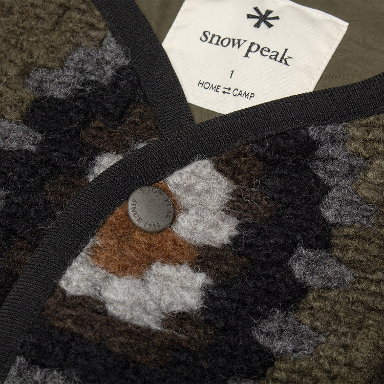 Snow Peak - Women's Wool Jacquard Cardigan
Color : Olive