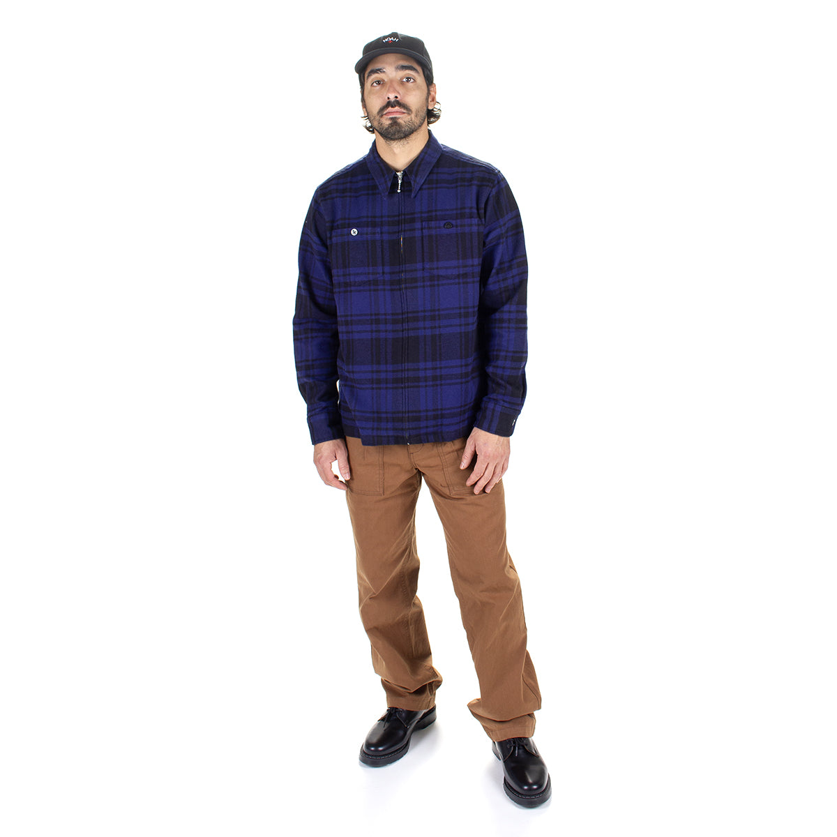 Noah | Heavyweight Zip-Up Flannel
Color : Black / Blue