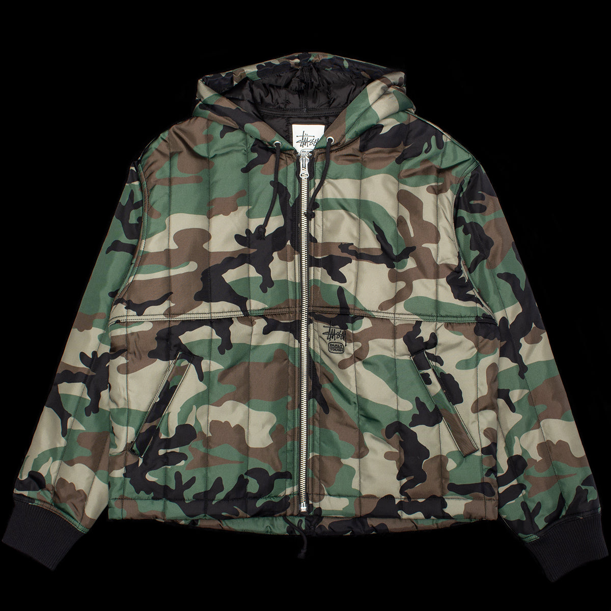 Stussy - Work Jacket Quilted Nylon
Style # 115858
Color : Woodland Camo