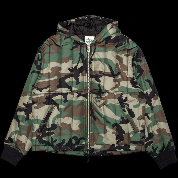 Stussy - Work Jacket Quilted Nylon
Style # 115858
Color : Woodland Camo