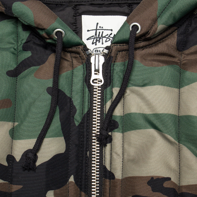 Stussy - Work Jacket Quilted Nylon
Style # 115858
Color : Woodland Camo