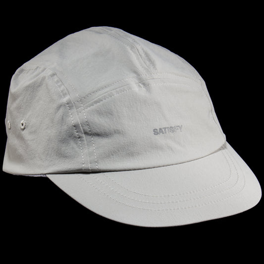 Satisfy - PeaceShell™ Cordura® Trail Cap
Color : Light Grey
Materials : 91% Cordura® Nylon / 9% Polyurethane
Adjustable bungee cord back strap
Exterior detachable care label
PeaceShell™ water-repellent finish
Reflective details
Lightweight
One size
