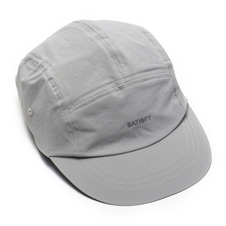 Satisfy - PeaceShell™ Cordura® Trail Cap
Color : Light Grey
Materials : 91% Cordura® Nylon / 9% Polyurethane
Adjustable bungee cord back strap
Exterior detachable care label
PeaceShell™ water-repellent finish
Reflective details
Lightweight
One size