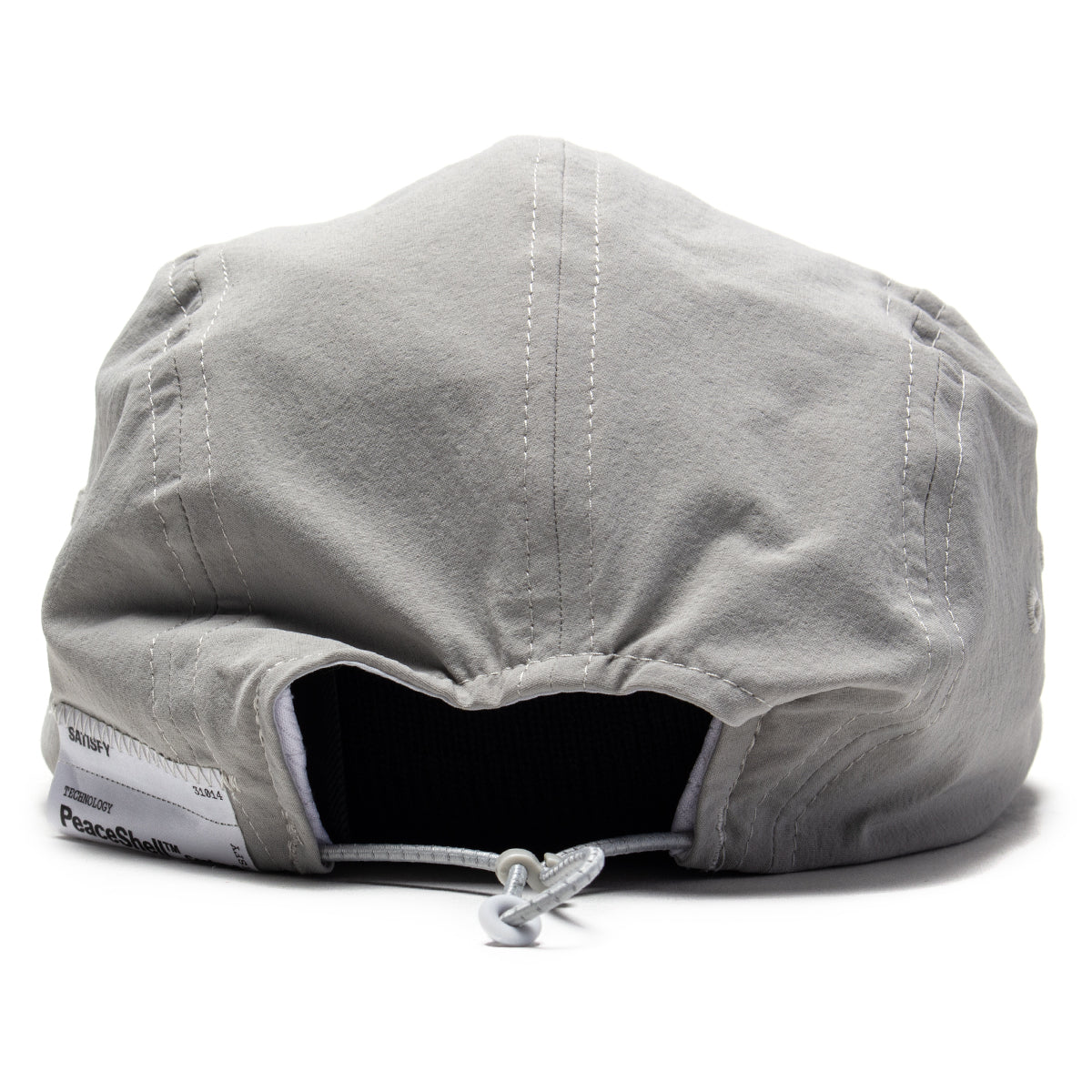Satisfy - PeaceShell™ Cordura® Trail Cap
Color : Light Grey
Materials : 91% Cordura® Nylon / 9% Polyurethane
Adjustable bungee cord back strap
Exterior detachable care label
PeaceShell™ water-repellent finish
Reflective details
Lightweight
One size