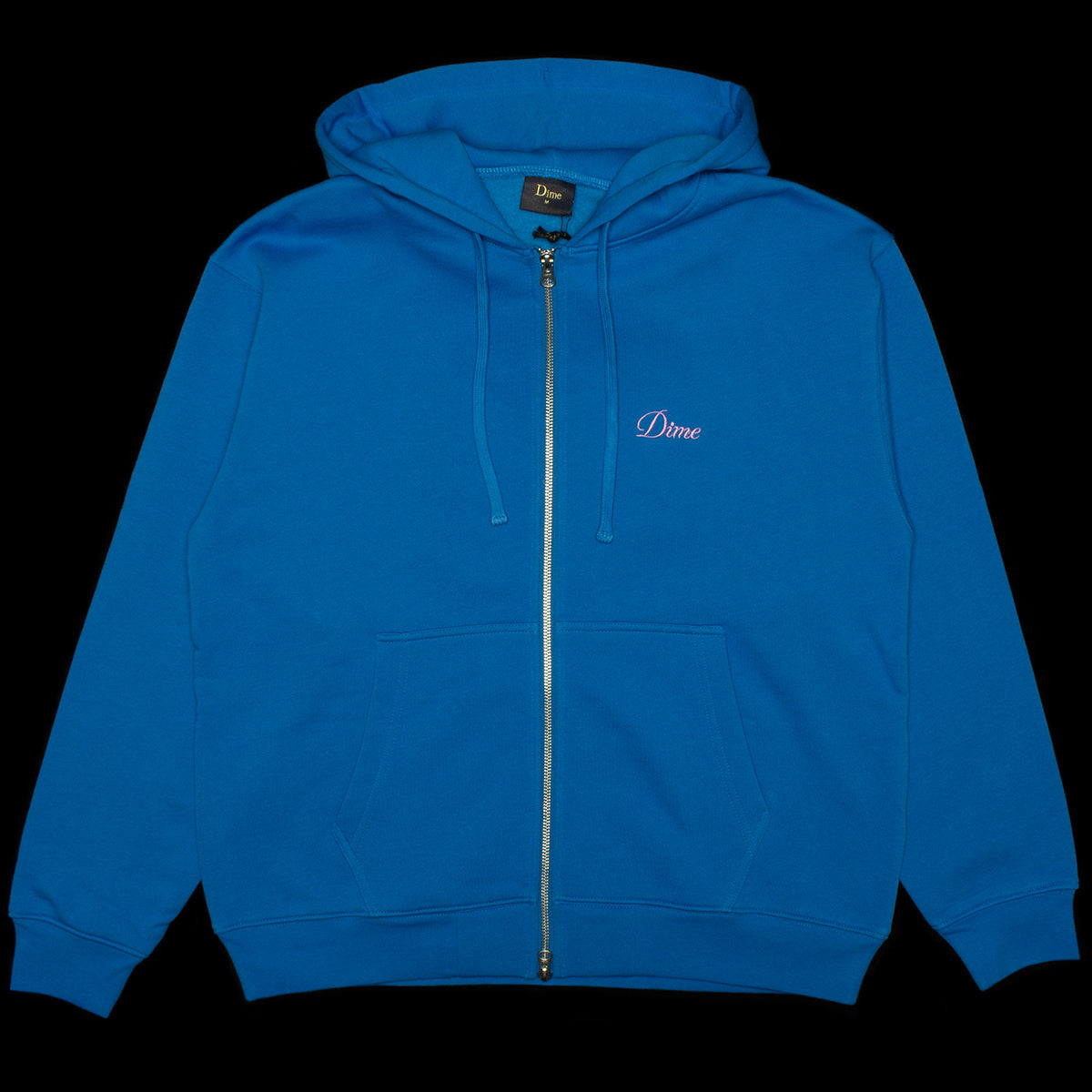 Dime | Cursive Small Logo Zip Hoodie
Color : Cobalt