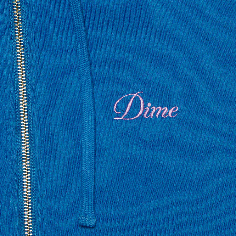 Dime | Cursive Small Logo Zip Hoodie
Color : Cobalt