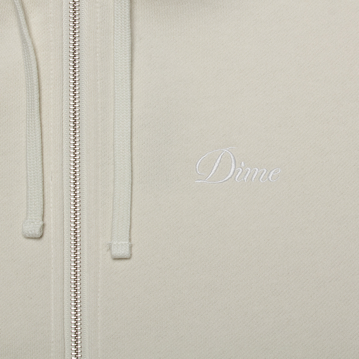 Dime | Cursive Small Logo Zip Hoodie
Color : Natural