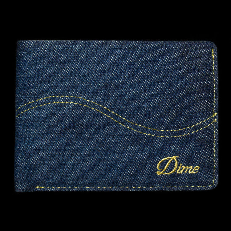 Dime | Cursive Bifold Wallet
Color : Indigo Denim