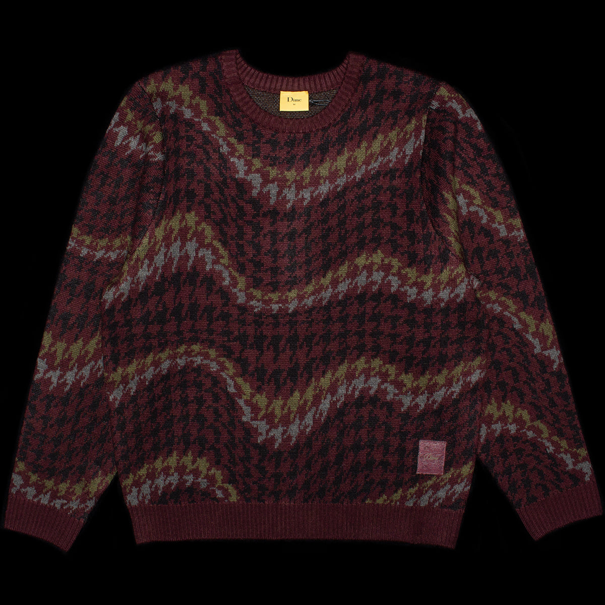 Dime | Houndstooth Knit
Color : Burgundy