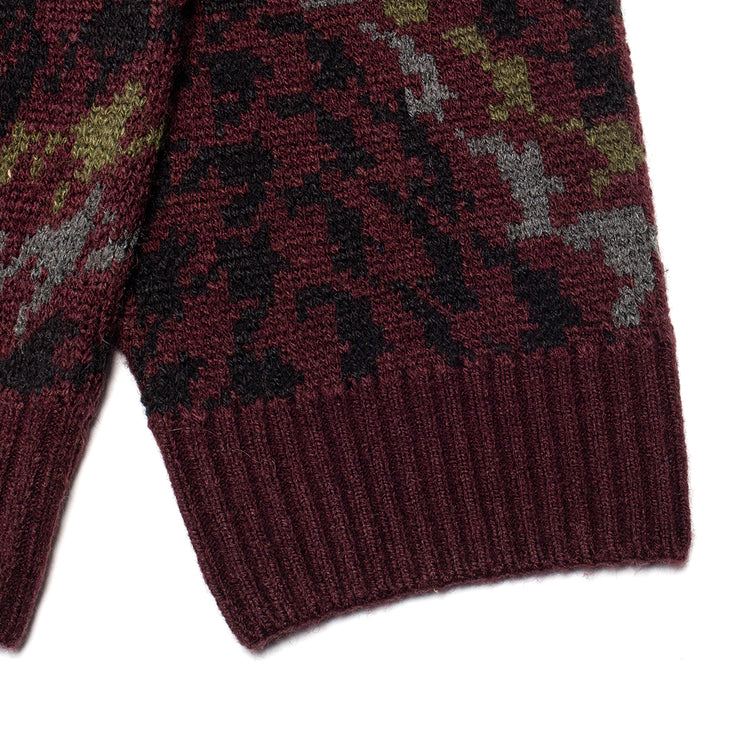 Dime | Houndstooth Knit
Color : Burgundy