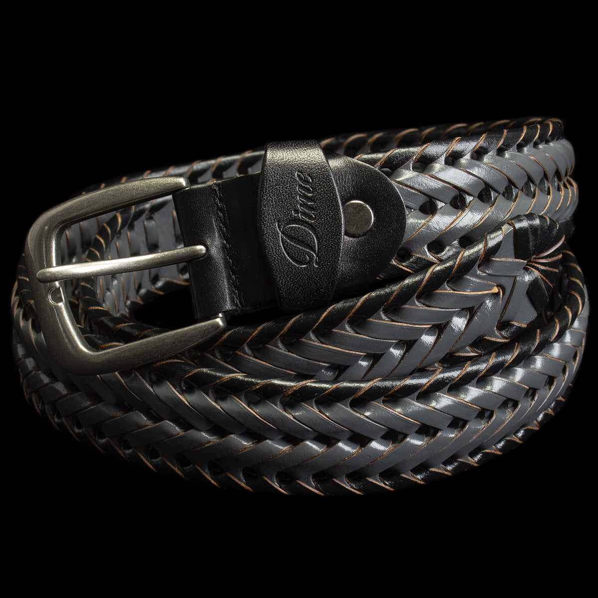 Dime | Braided Leather Belt
Color : Black / Charcoal