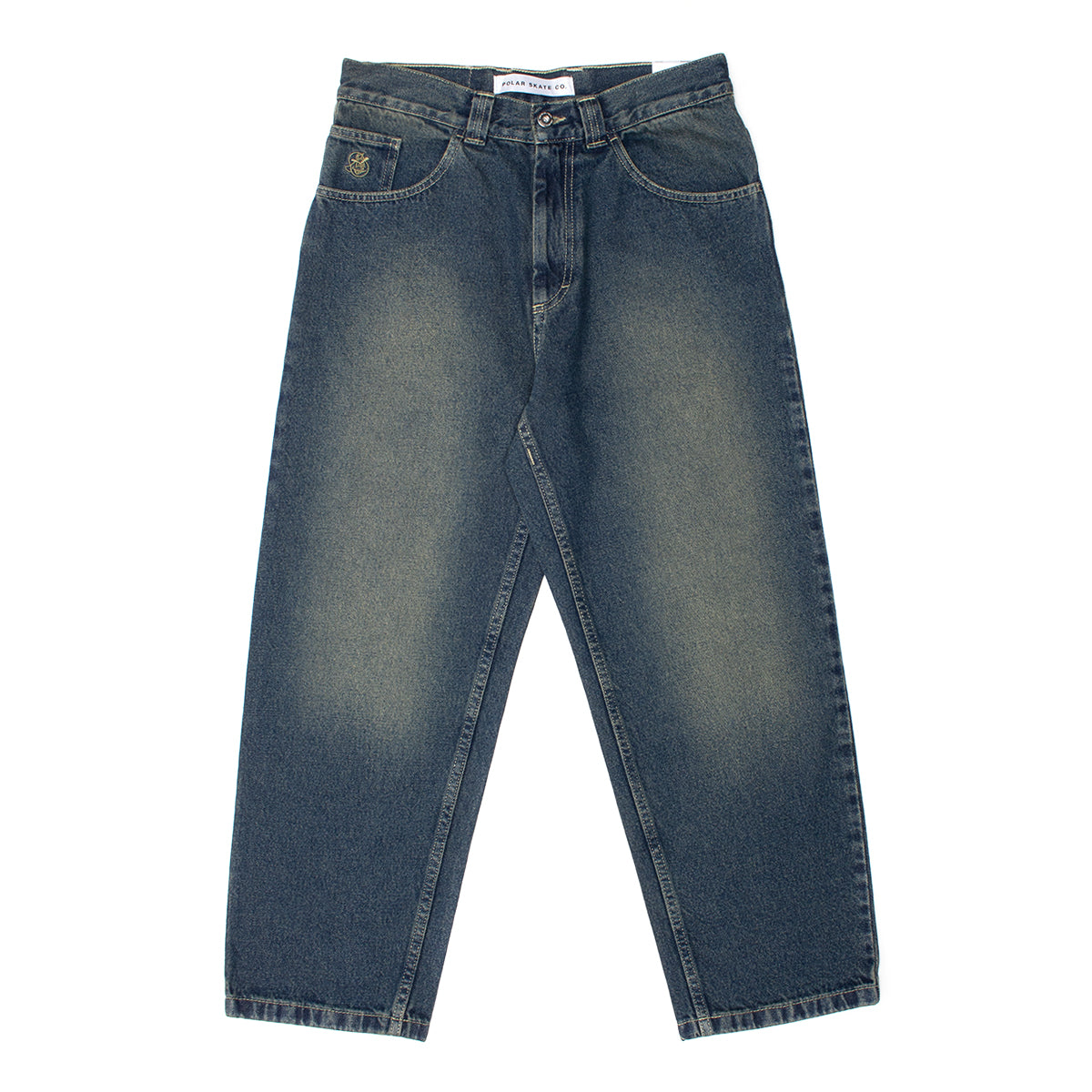 Polar Skate Co. - '93! Pants
Color : Dirty Blue
Materials&nbsp;: 100% Cotton
Denim fabric
YKK zipper &amp; button
Woven label on waist
Straight leg
Semi baggy fit
Made in Poland
Embroidered logo on change pocket