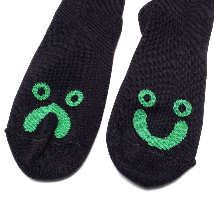 Polar Skate Co. - Happy Sad Socks
Color : Black / Green
Materials&nbsp;: 85% Cotton / 10% Polyester / 5% Spandex
Woven stripes
One size
Made in Poland