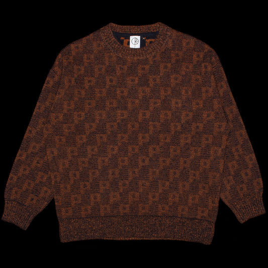 Polar Skate Co. - George Sweater
Color : Navy / Orange
Materials : 60% Acrylic / 14% Polyamide / 10% Polyester / 8% Viscose / 8% Wool
Fluffy yarn
Jacquard knit
Dropped shoulders
Wide, short fit
Made in Portugal