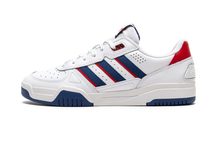 Adidas - Tekkira Cup
Style # HQ4814
Color : Footwear White / Dusky Petrol / Better Scarlet
Materials : Leather Upper - Rubber Outsole
Sizing : US Men's
Cupsole construction